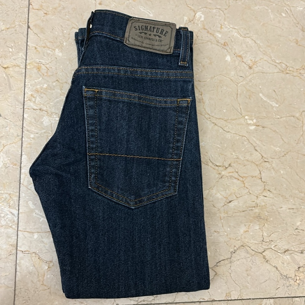 Levi Strauss & Co Signature Slim Straight jeans - Boys Sz:8 Adjustable waist